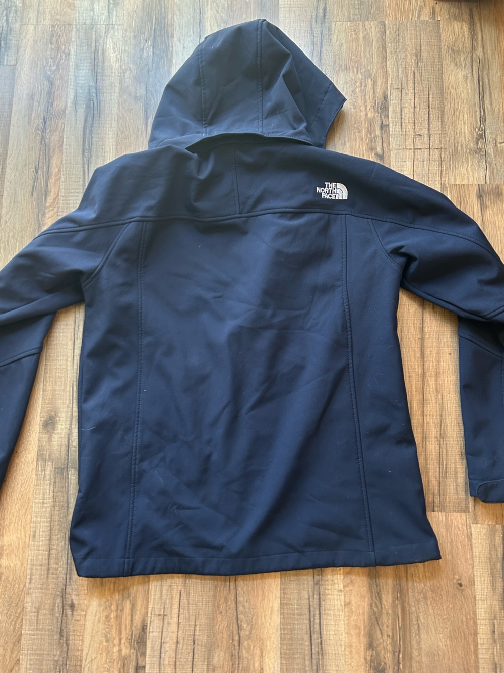 The North Face Men's Navy Softshell Zip Hoodie Jacket - Picture 6 of 7